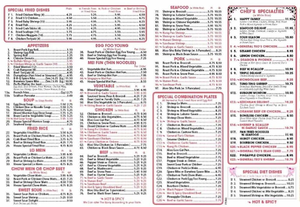 Menu at Panda Garden restaurant, Buena