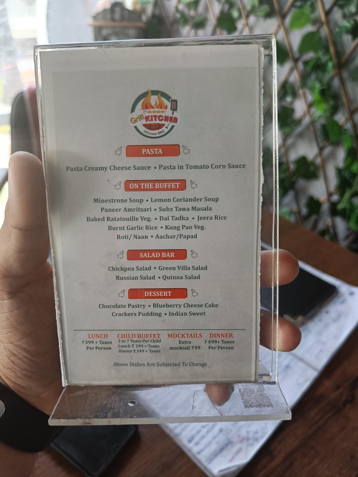 Menu at Grill Kitchen, Vadodara, 3rd floor C.C. Patel Square nr