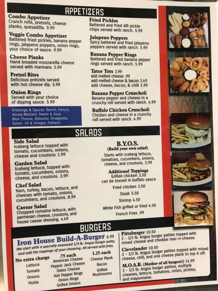 Menu at Iron House pub & bar, Cortland