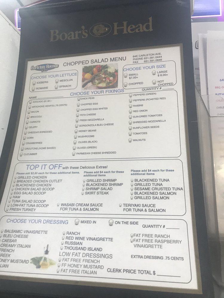Menu at Carleton Avenue Deli, Islip Terrace