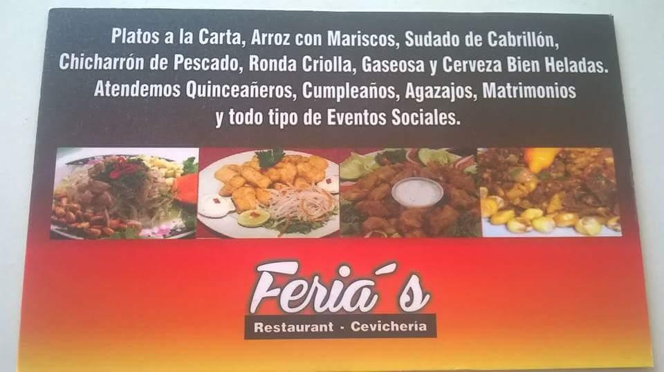 Menu at FERIA'S Restaurat - Cevicheria restaurant, Piura