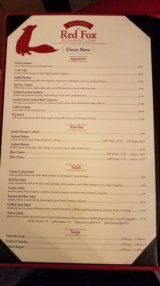 Menu at Red Fox Restaurant, Middletown