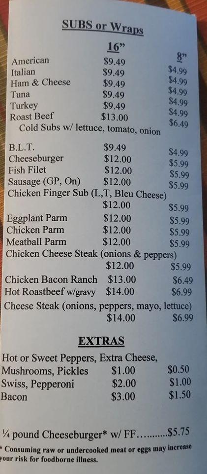 Menu At Pizza Barn, Mehoopany, 343 Schoolhouse Hill Rd