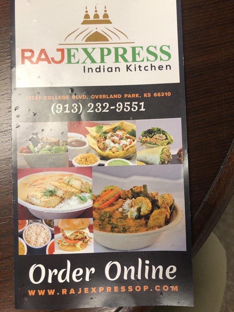 Menu at RAJ EXPRESS INDIAN KITCHEN restaurant, Overland Park