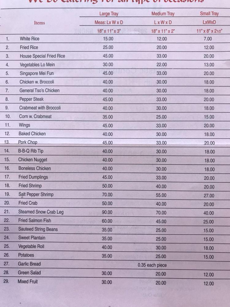 Menu at Happy Land Buffet restaurant, Yonkers, Jerome Ave 1802