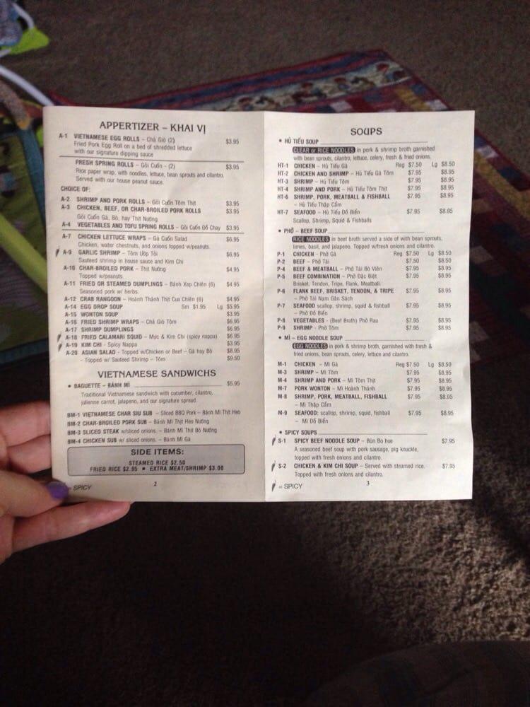 Menu at Little Saigon Restaurant, Wichita