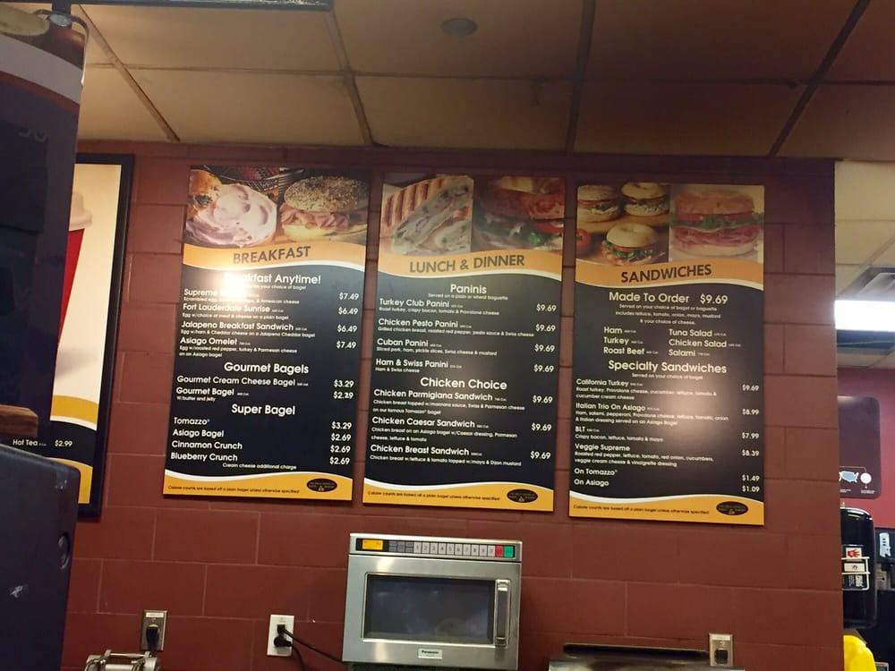 Menu at Great American Bagel cafe, Dania Beach