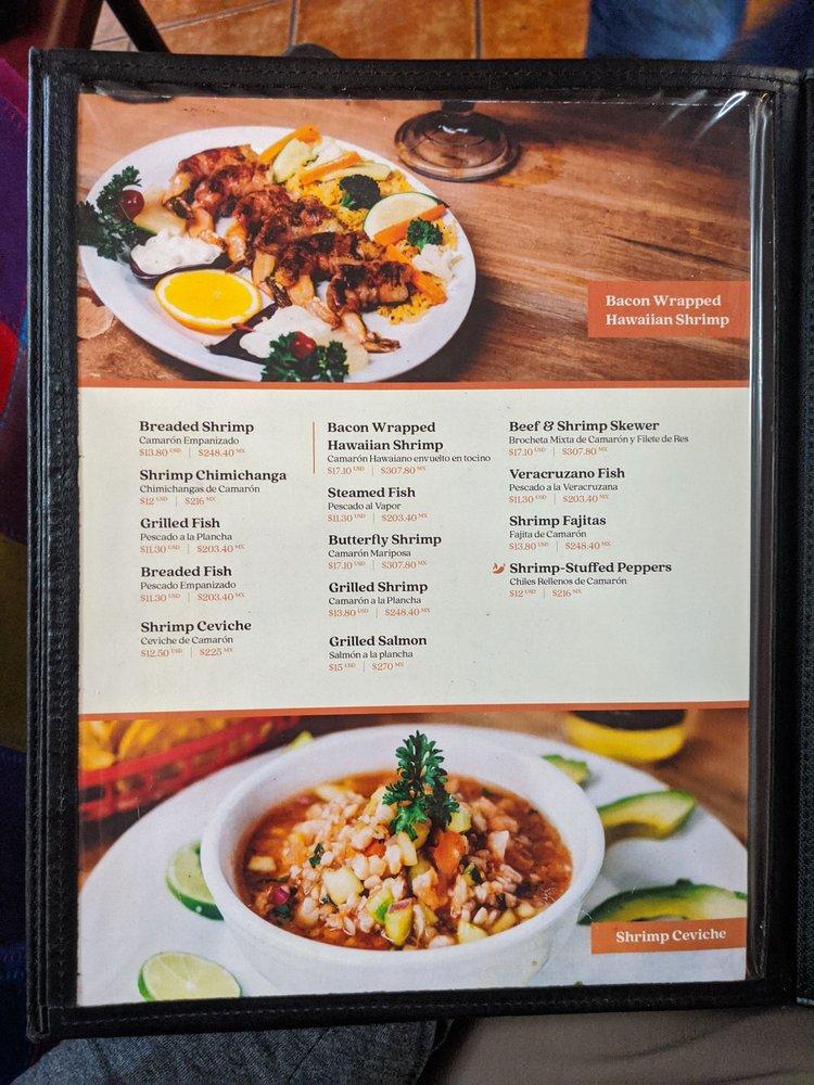 Menu at Pueblo Viejo de los Algodones restaurant, Los Algodones