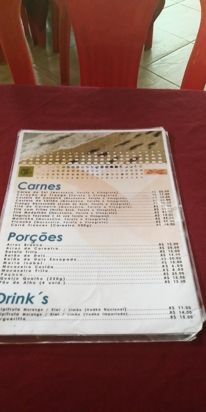 Novo Arpoador cardápio