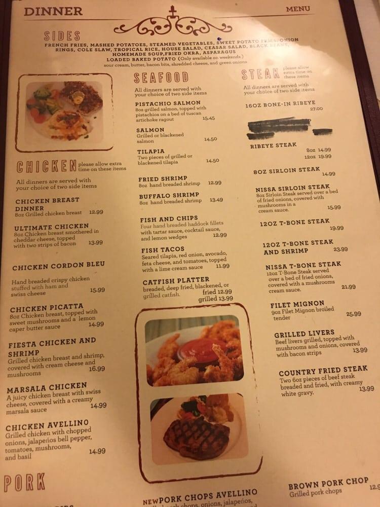 Menu at Bel Piatto restaurant, Kosciusko, Veterans Memorial Dr