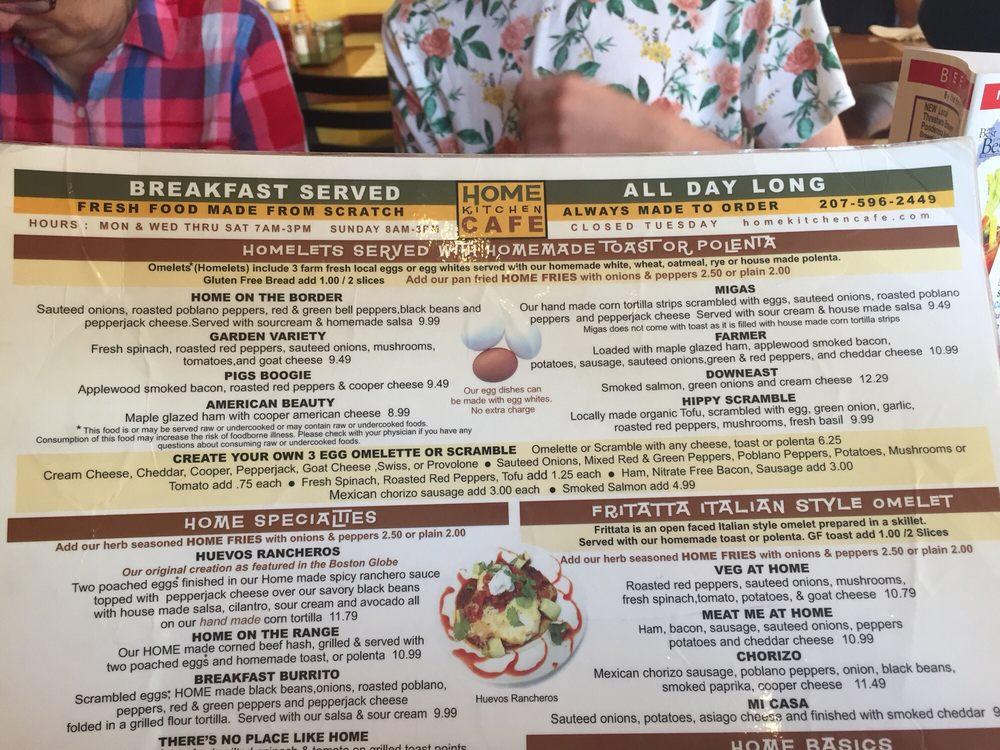 Menu at Home Kitchen Cafe, Rockland
