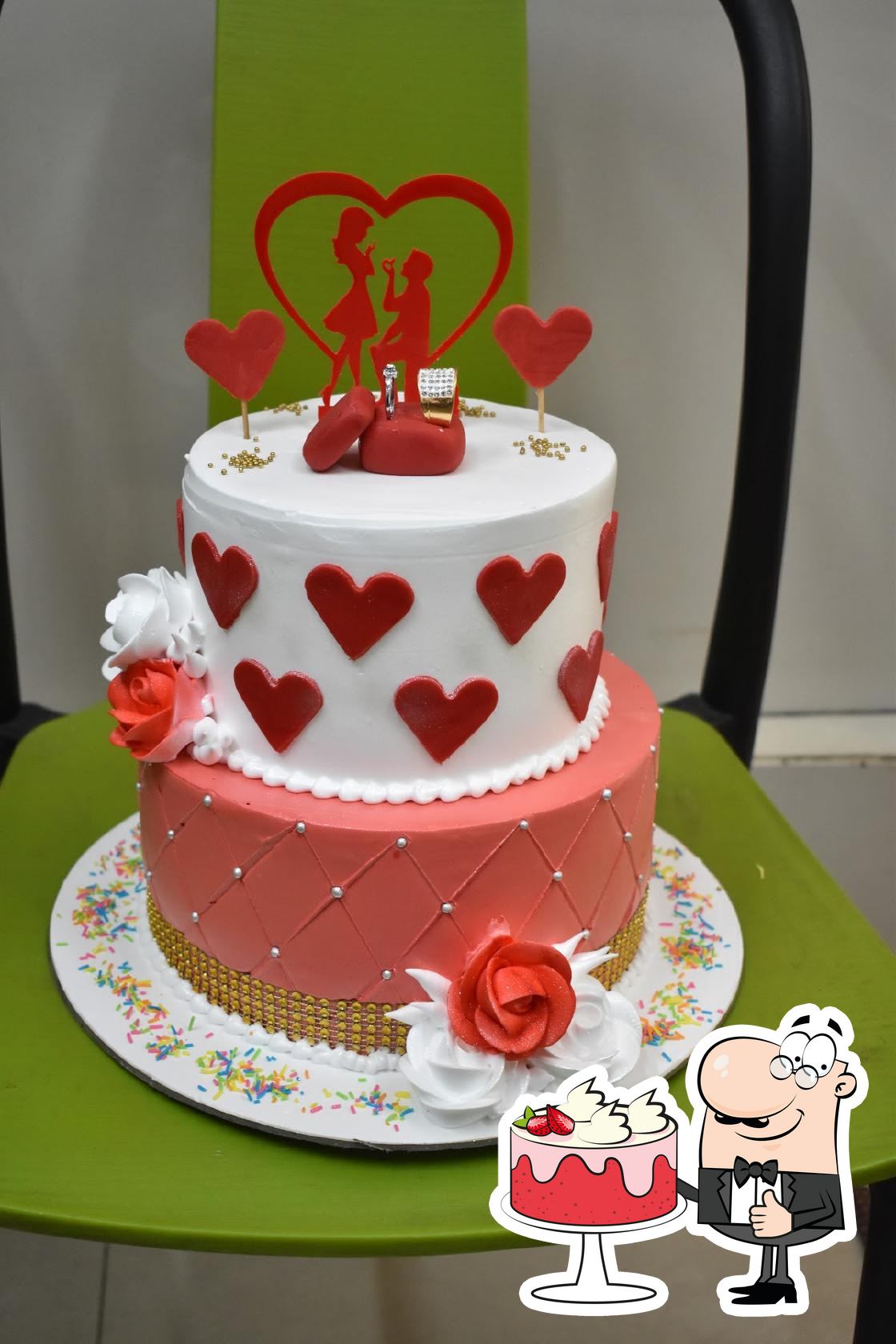 Black Forest Heart Shape Gem Cake - Town Tokri