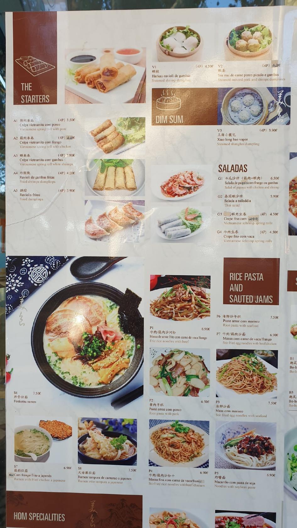 Menu em In Spring Noodle Bar, Setúbal