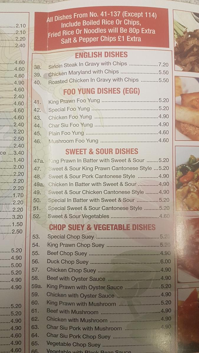 Menu At Golden Gates Restaurant Bradford