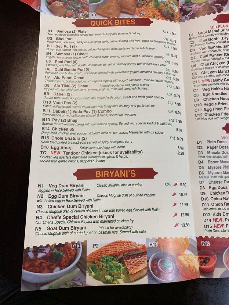 Menu at Indian Hut restaurant, Pike Creek, Churchmans Rd