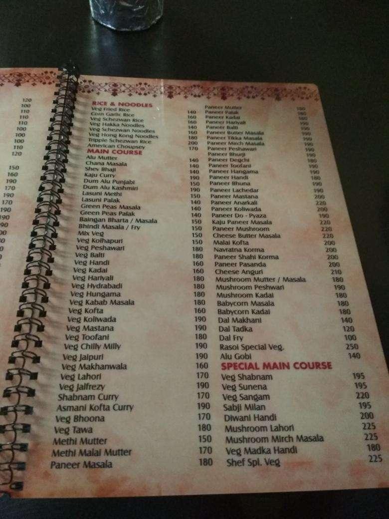 New Rasoi Restaurant Nashik menu