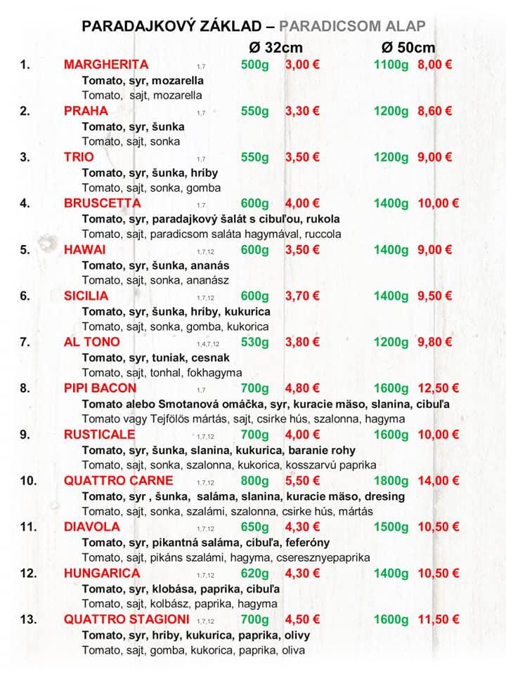 Speisekarte von Pizza Salerno, Šahy