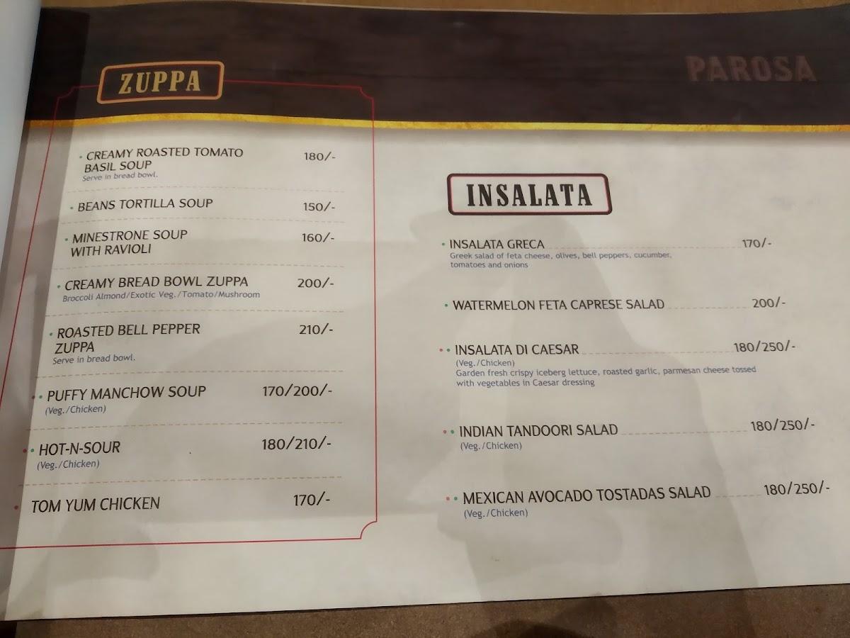 Menu at Parosaa (Vaishnodevi circle), Ahmedabad, Shop 13