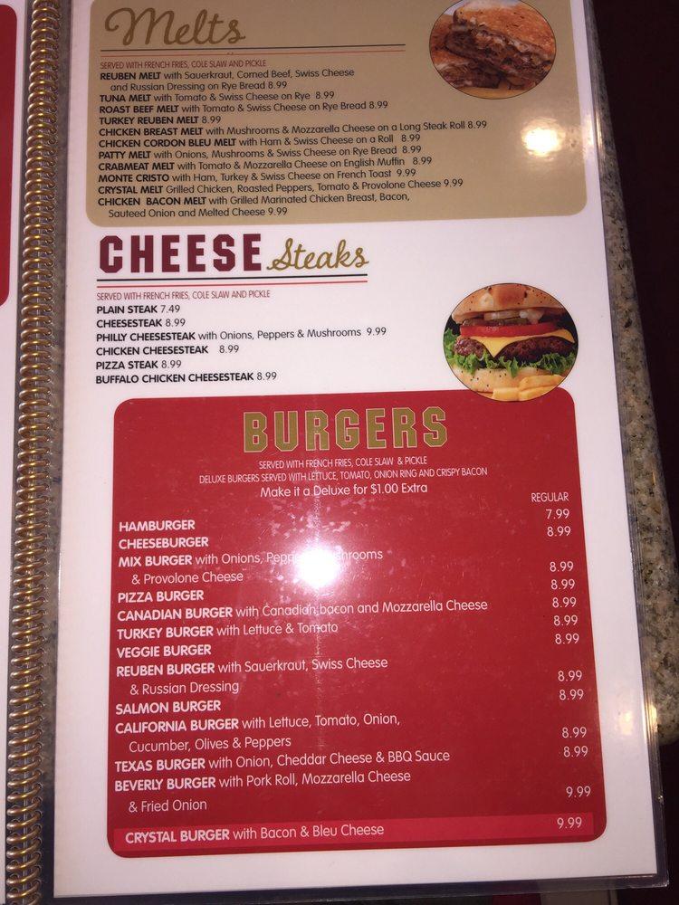 Menu at Crystal Diner restaurant, Edgewater Park