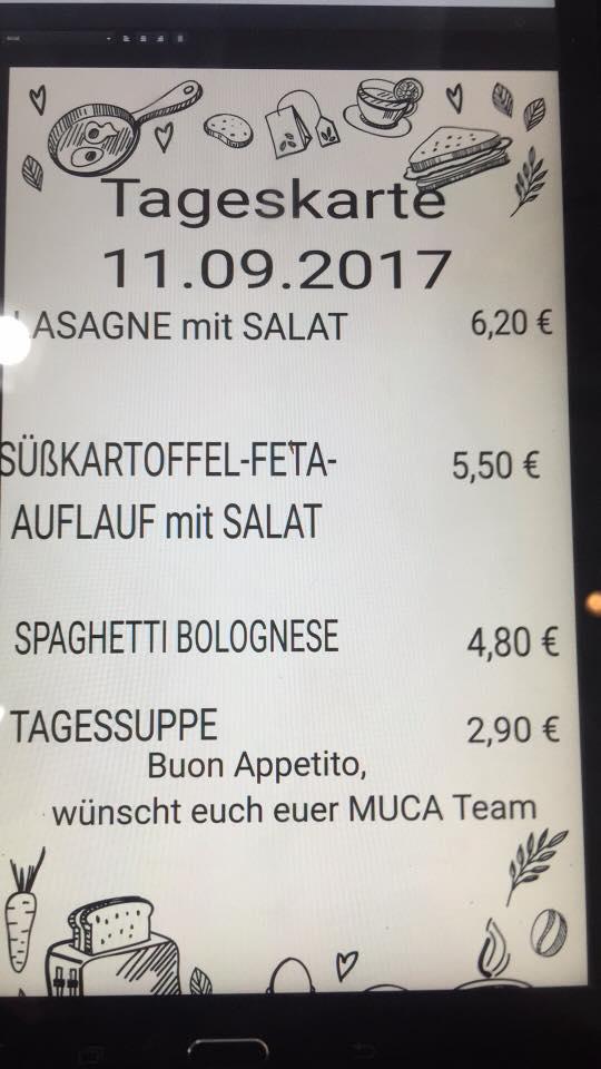 Menu de MUCA Berlin Alt-Treptow
