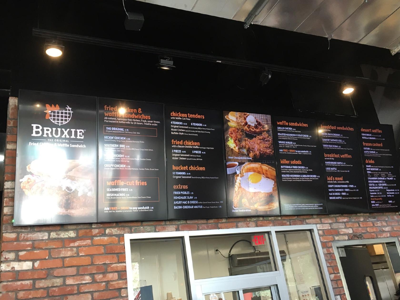 Menu at Bruxie Original Fried Chicken & Waffle Sandwich restaurant, Las