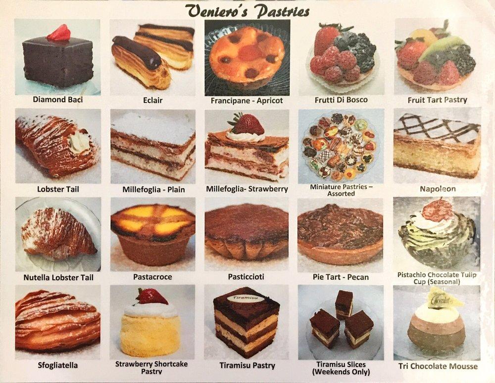 Menu at Veniero's Pasticceria & Caffe desserts, New York City