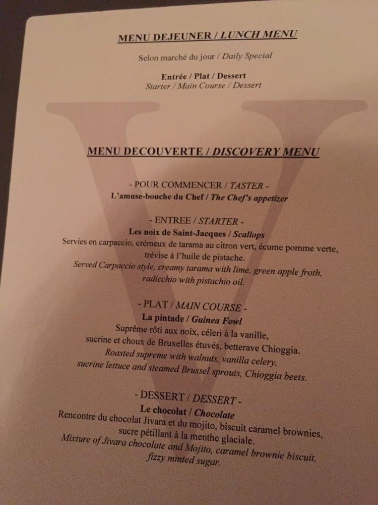 Menu de Restaurant Gastronomique - Le Vallon de Valrugues