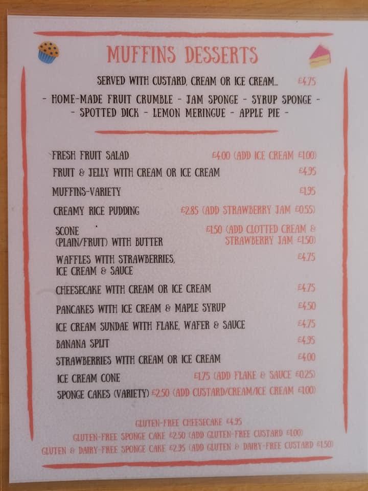 Menu at Muffins Tea Rooms, Takeaway And Delivery cafe, WestonsuperMare