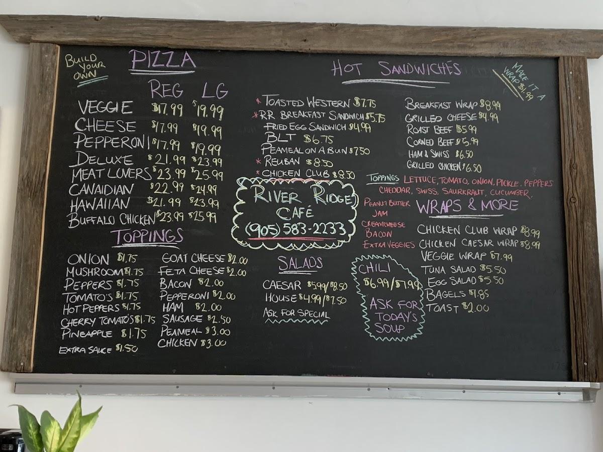 Menu at River Ridge Cafe, Caledon