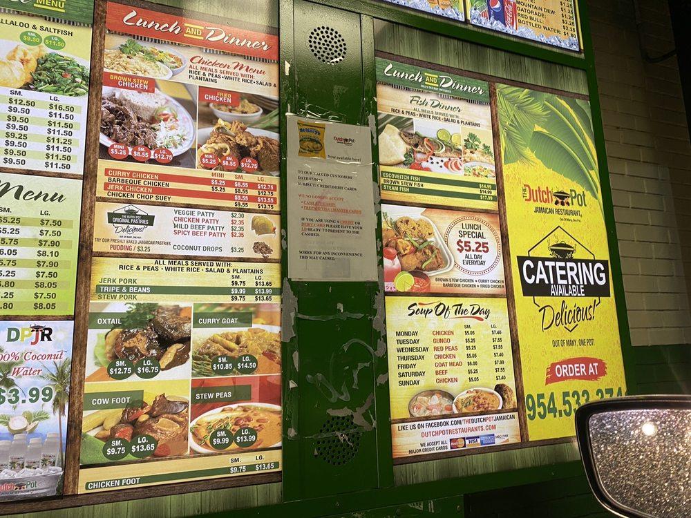 Menu at The Dutch Pot Jamaican Restaurant, Pembroke Pines