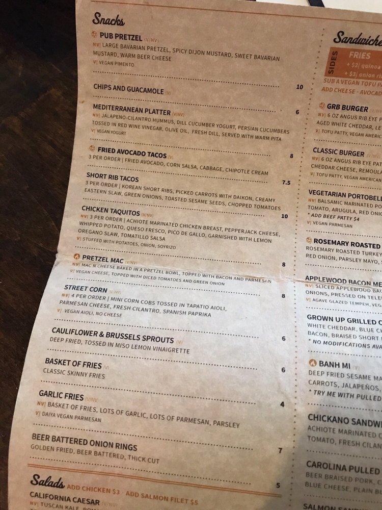 Menu at The Pub at Golden Road- Atwater Village, Los Angeles, W San ...