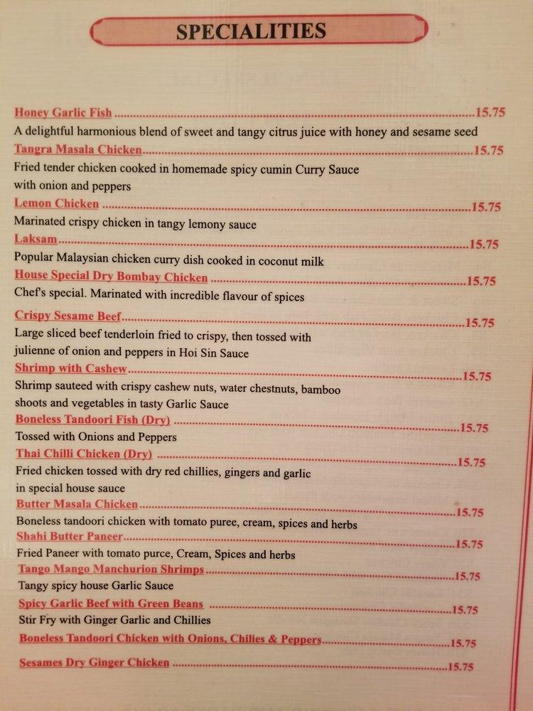 Menu at Eddie's Wok N Roll restaurant, Mississauga