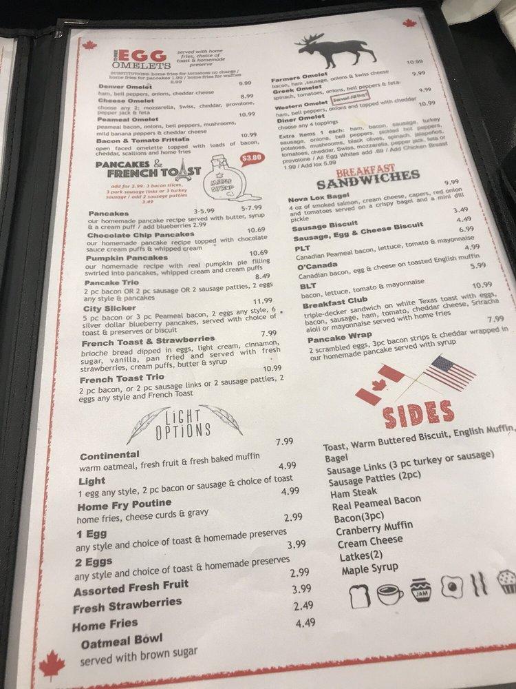 Menu at Maple Leaf Diner restaurant, Dallas