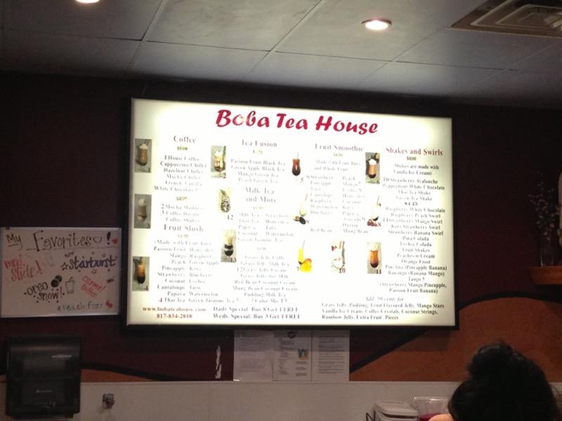 Carta del pub y bar Boba Tea House, Haltom City