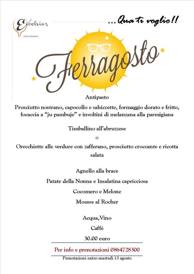 Menu di Hotel Excelsior 