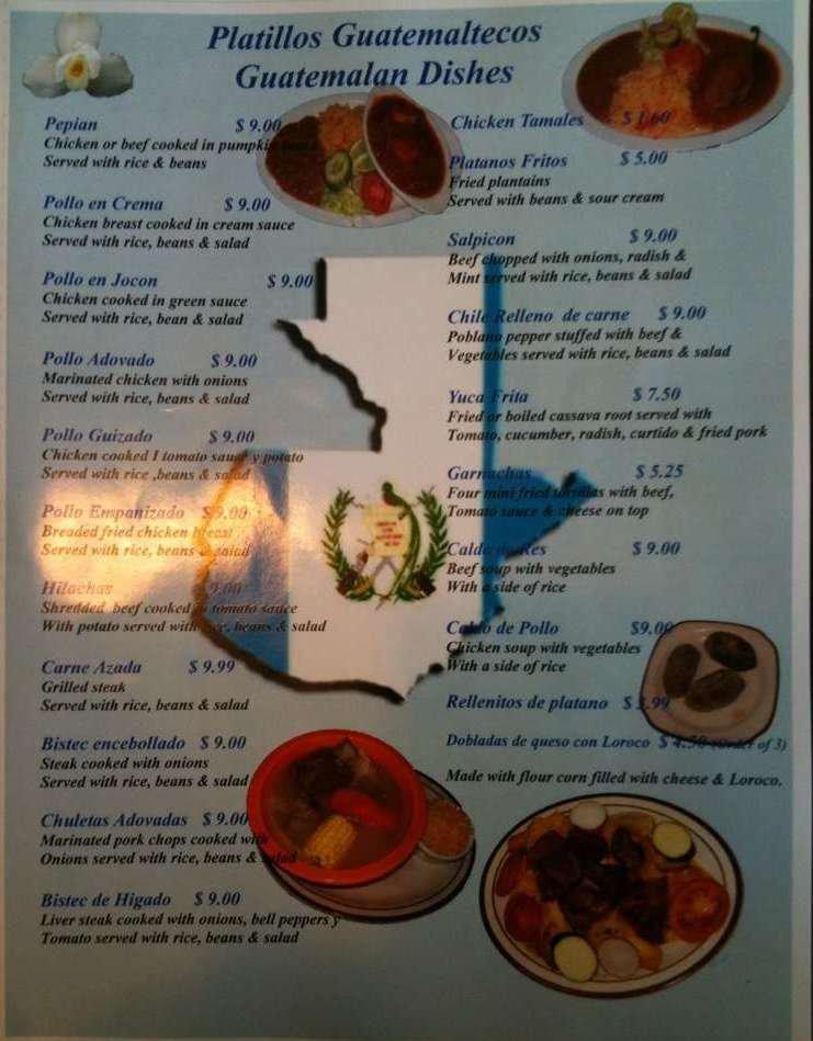 Menu at La Guanaquita restaurant, Hillsboro, SE Tualatin Valley Hwy