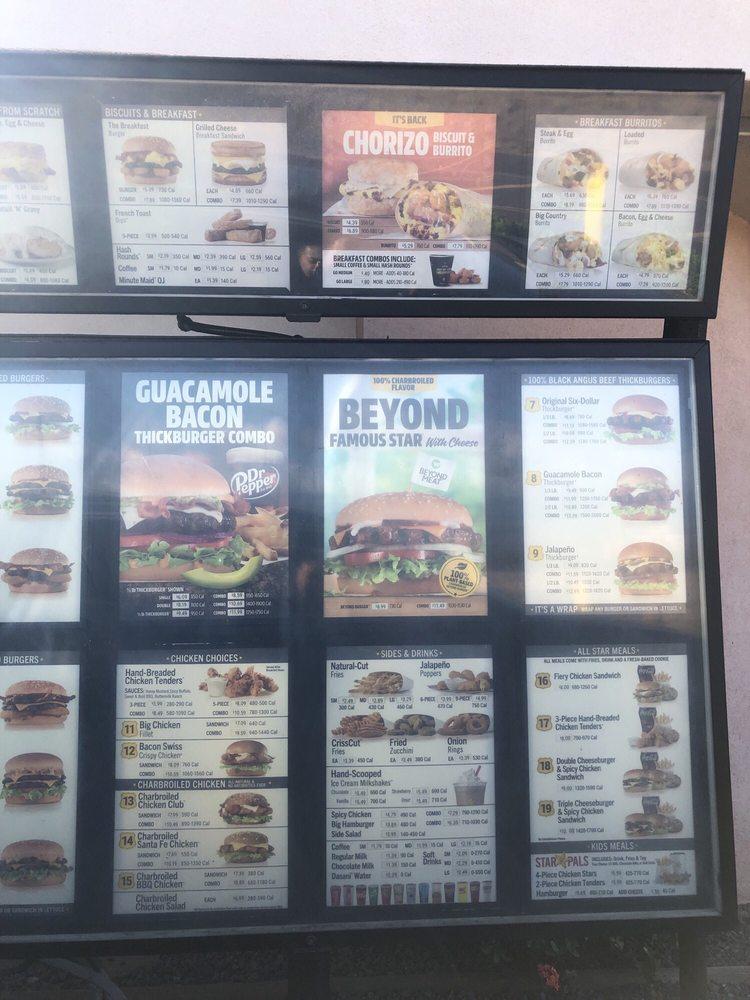 Menu at Carl's Jr. fast food, Waikapu