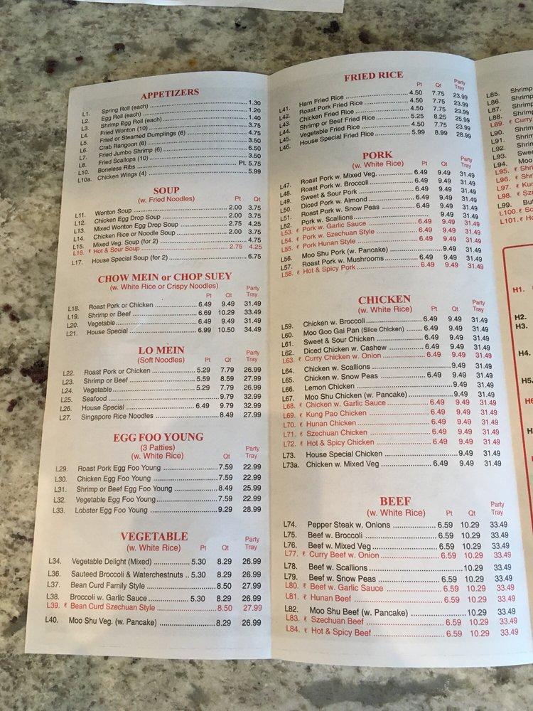 Menu at Dynasty Restaurant, Flat Rock
