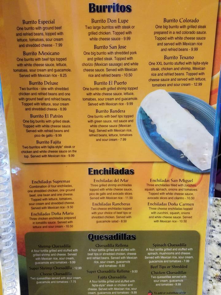 Menu at Tequila Amigos pub & bar, Knoxville, Harvest Mill Way