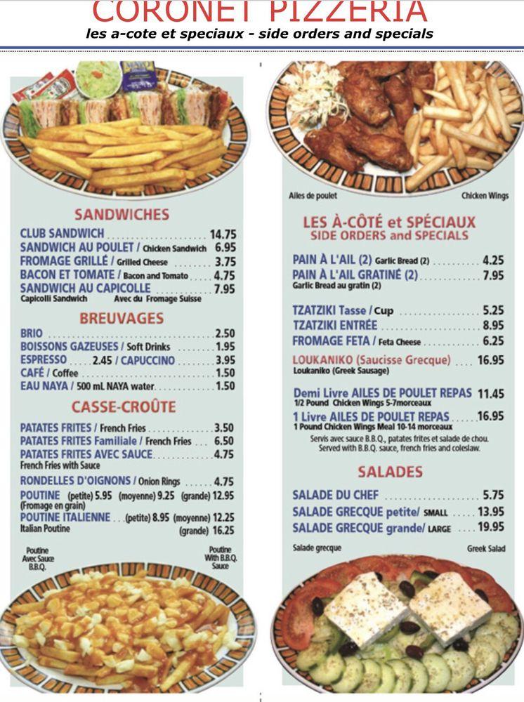 Menu at Pizza pizzeria, Montreal