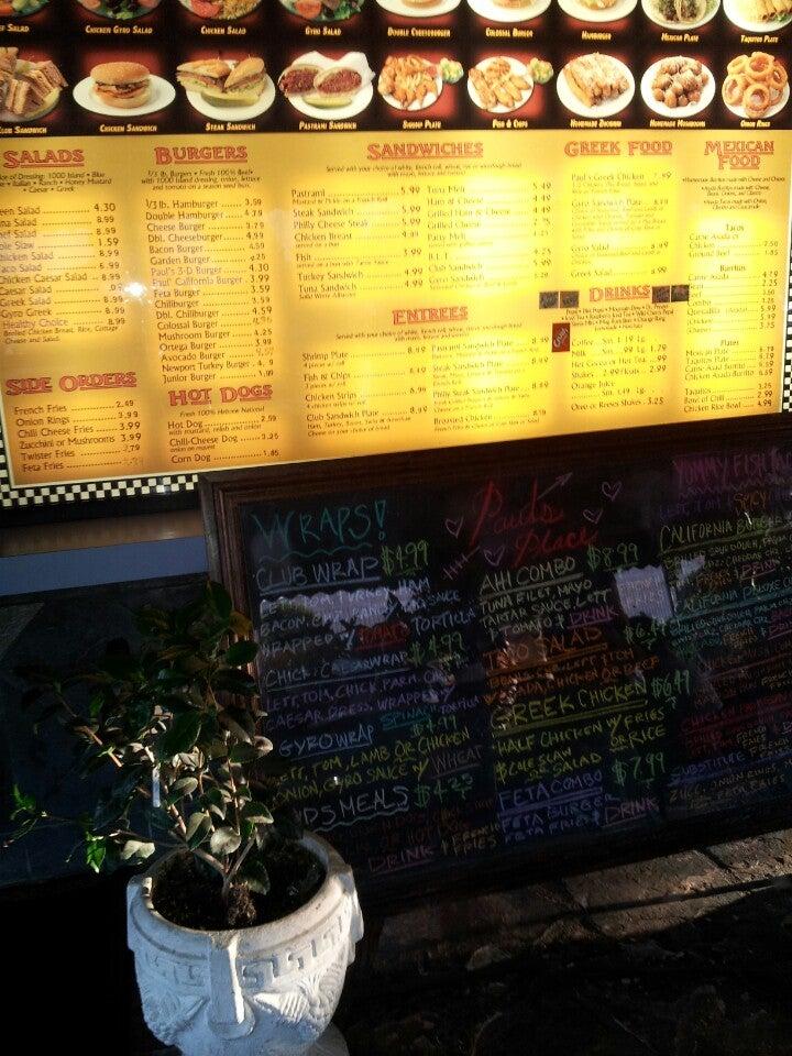Menu at Paul's Place restaurant, Los Alamitos, Los Alamitos Blvd 2332