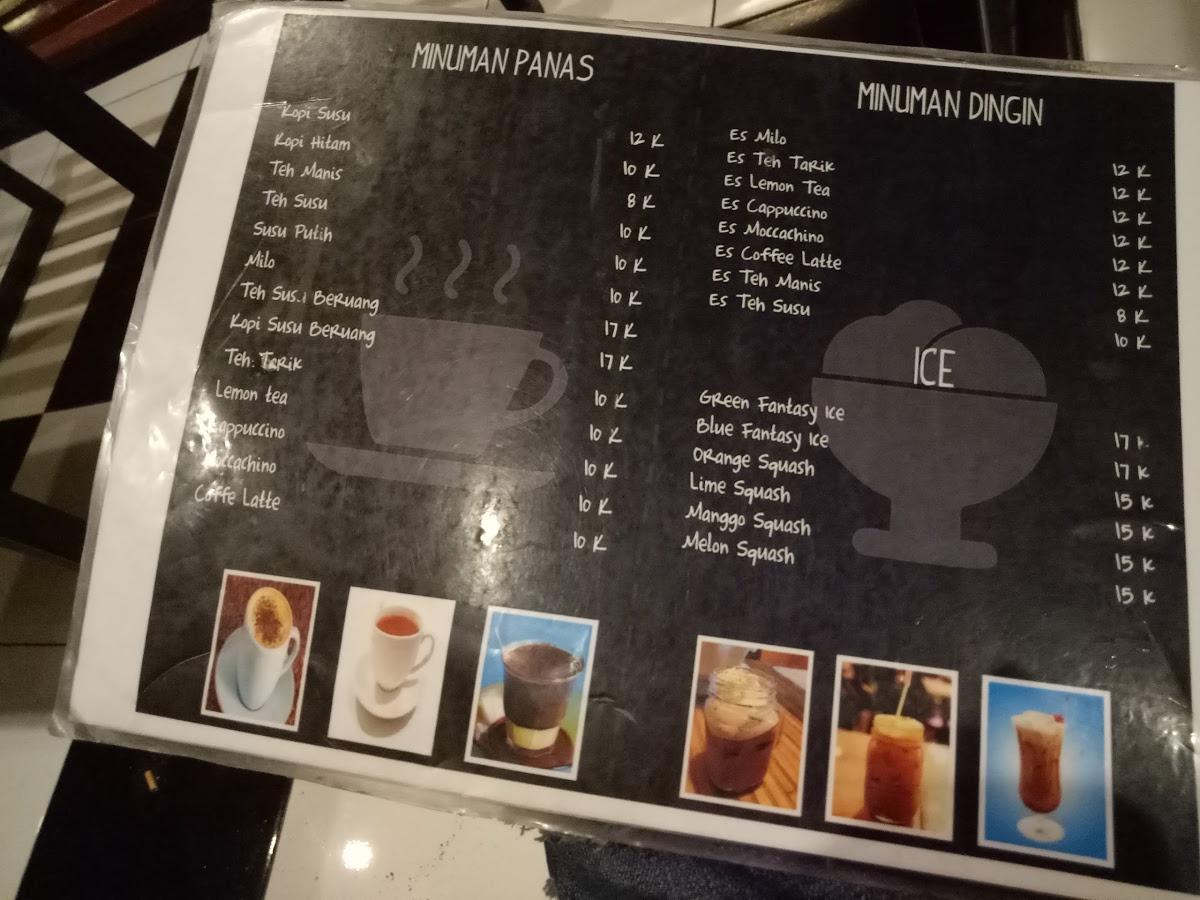 Menu at Radja Coffee House, Paccinongang