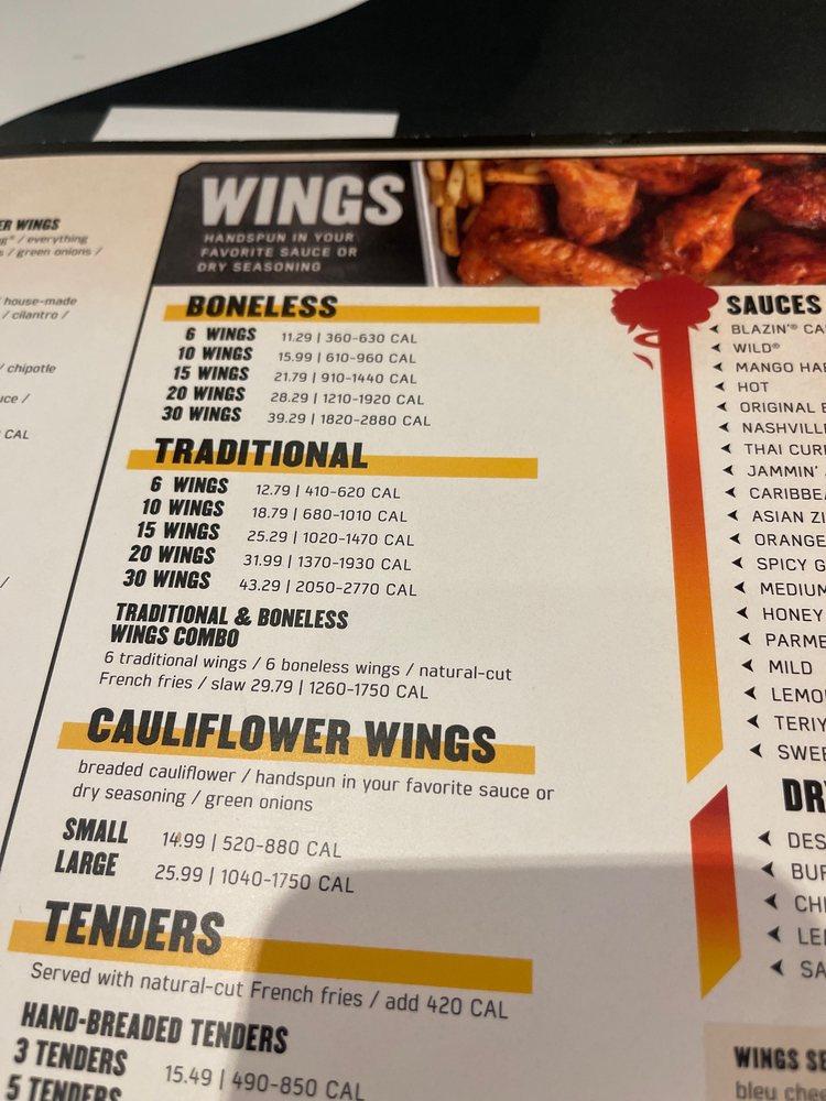 Menu at Buffalo Wild Wings pub & bar, Kennewick