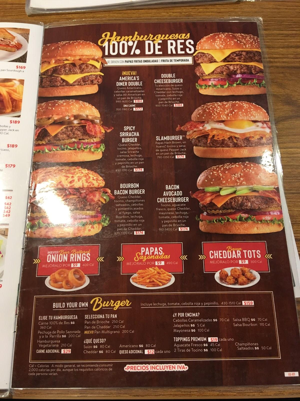 Carta del restaurante Denny's, Zapopan