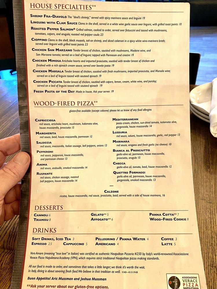 Menu at Vero Amore - Swan pizzeria, Tucson