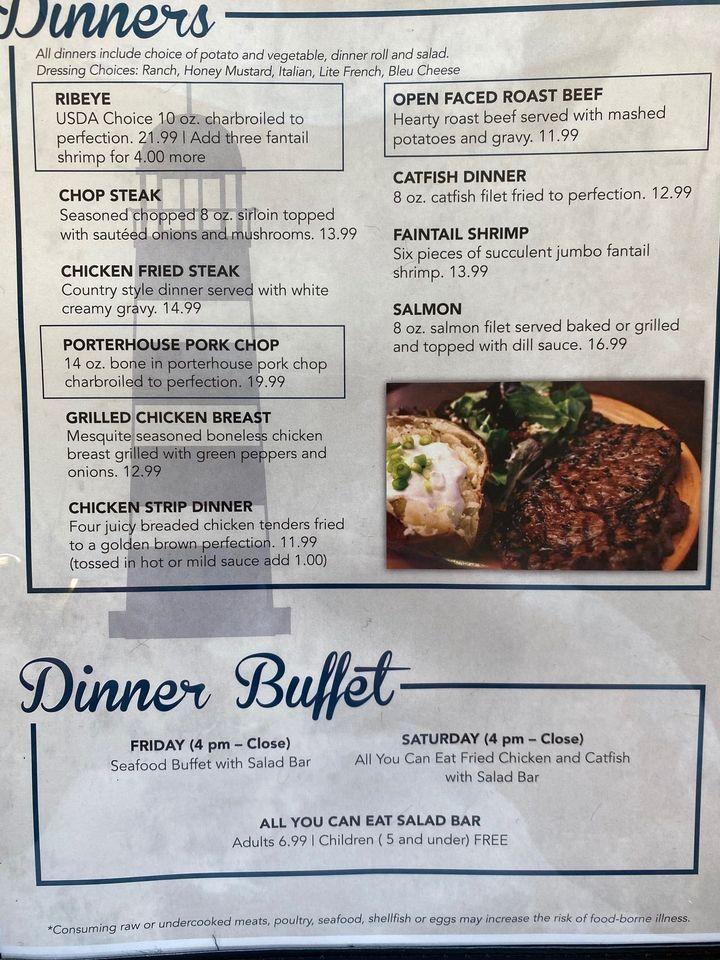 Menu at Long Shoal Marina/Restaraunt restaurant, USA