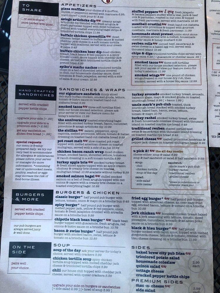 Menu at U Pick 6 Tap House pub & bar, Erie