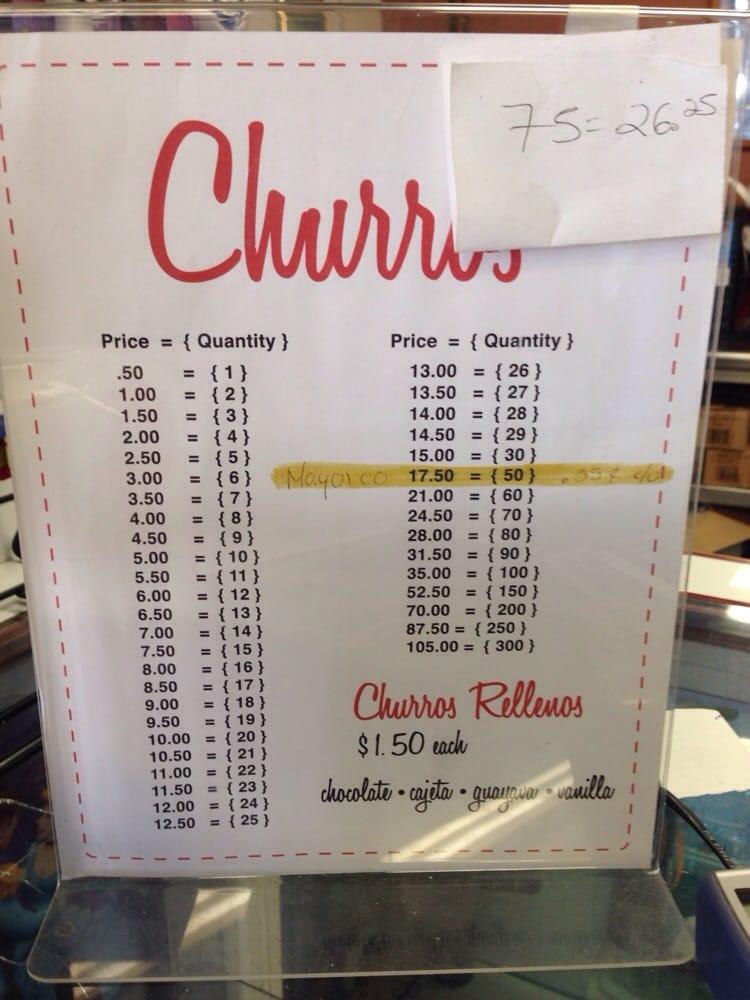 Menu at Lucero's Bakery, Maywood, Slauson Ave
