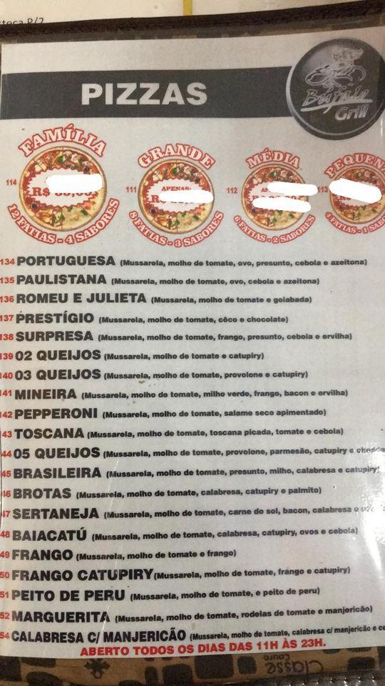 Menu at Búfalo Grill restaurant, Salvador, Av. Dom João VI