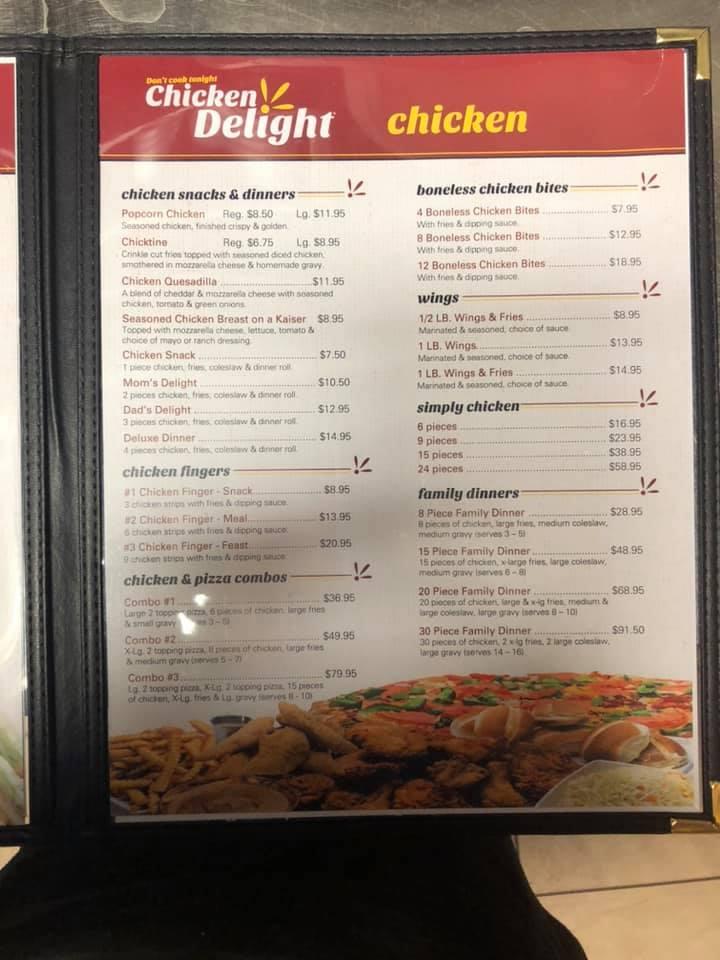 Menu at Chicken Delight | Nipawin restaurant, Nipawin